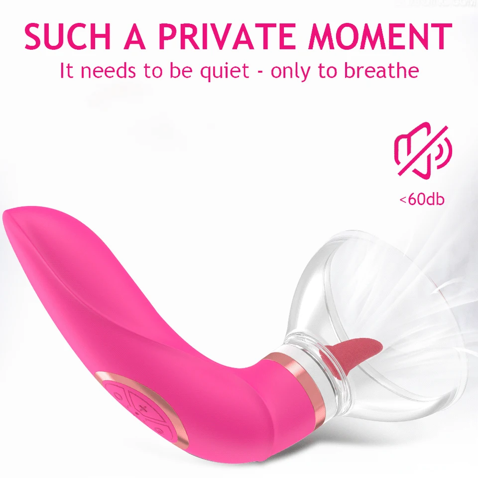 Vibromasseur Stimulateur Clitoridien Et Succion Mamelons - Rose, Silicone, Rechargeable USB, Neuf
