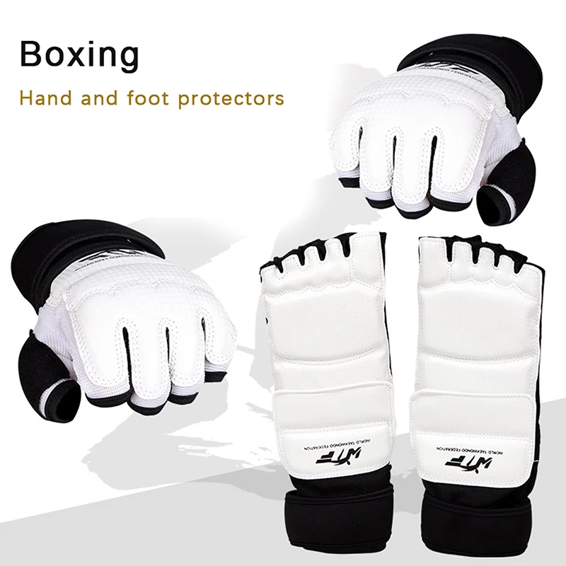 Taekwondo  Leather Foot Gloves Sparring Karate Ankle Protector Guard Gear Boxing Martial Arts Foot Guard Sock Adult Kid 2