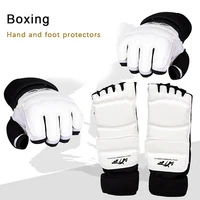 Taekwondo  Leather Foot Gloves Sparring Karate Ankle Protector Guard Gear Boxing Martial Arts Foot Guard Sock Adult Kid 2