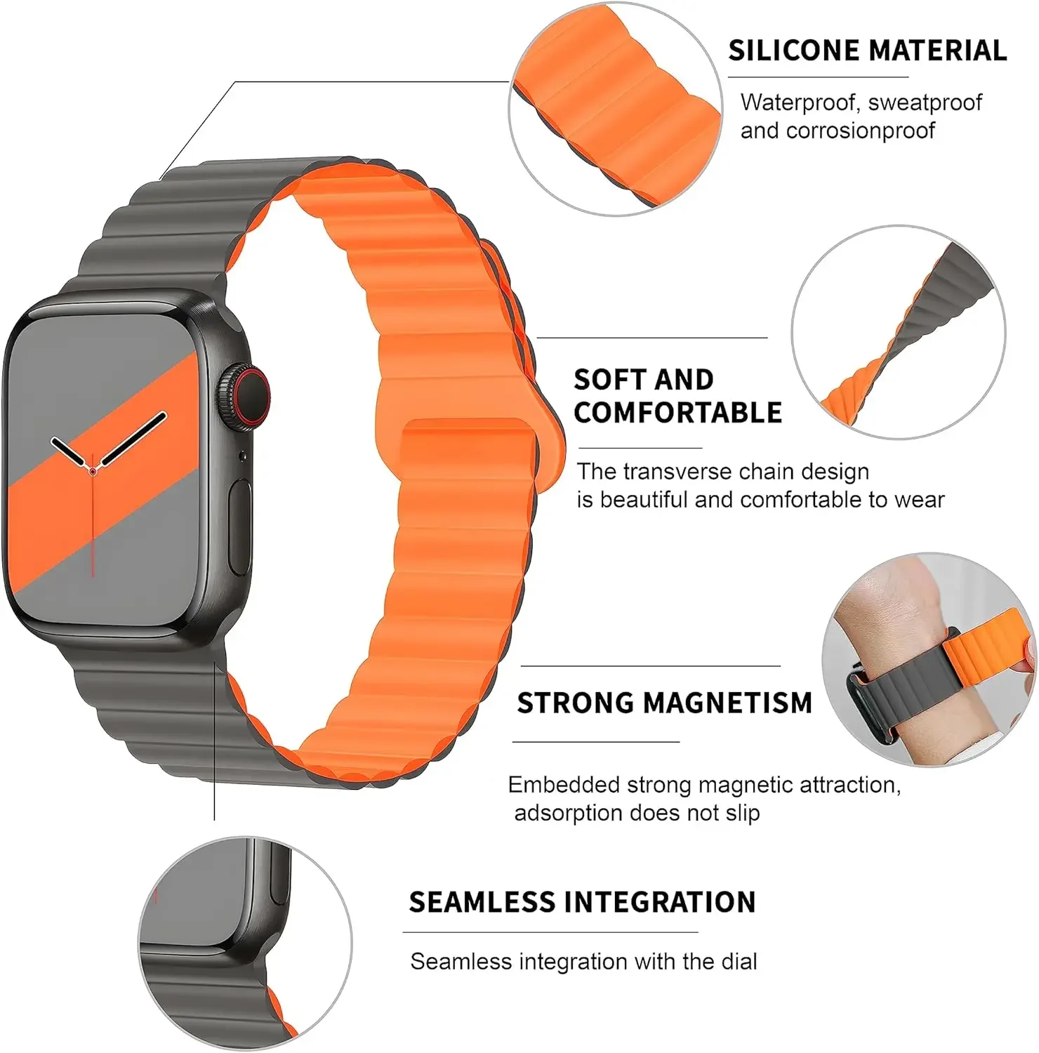 Silicone Magnetic Sports Bracelet