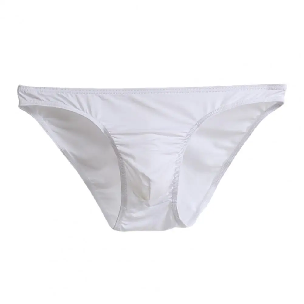 Men Summer Briefs 3D U-convex Low-rise U-convex Thin Panties Solid Color Three-dimensional Pouch Underwear