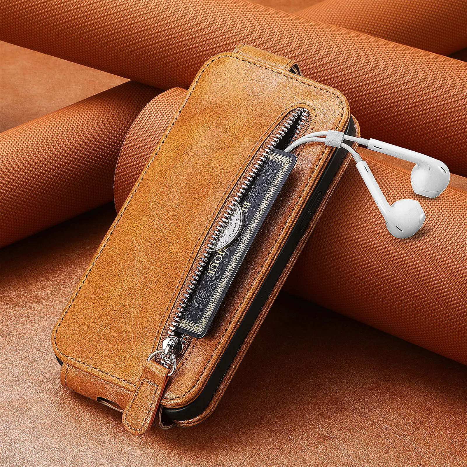Leather Zipper Cards Holder Wallet Phone Case For OPPO Reno9 OPPO A17 A77 Realme C31 Realme C30S C33 V20 C30 Anti-drop Cover