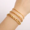 Lucktune bracelet chaine argent homme bracelet aciers inoxydables figaro Figaro chaîne Bracelet pour hommes femmes acier inoxydable largeur 3-10 MM Bracelets Punk bijoux Couple cadeau Pulsera Hombre nouveau