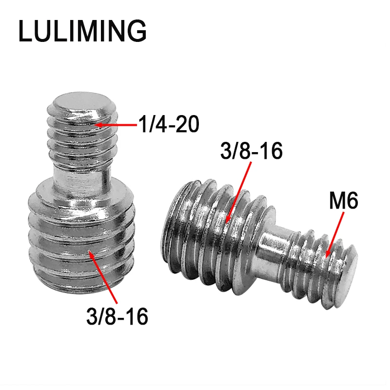 3 8 16 to1 4 20 M6 Camera Conversion Screw Tripod Ballhead Adapter 