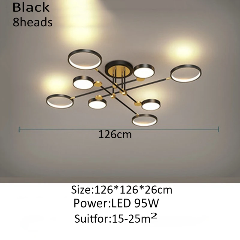 LED Chandelier Ceiling Lamp Nordic Light Smart Creative Villa Living Room Interior Decoration Bedroom Dining Room