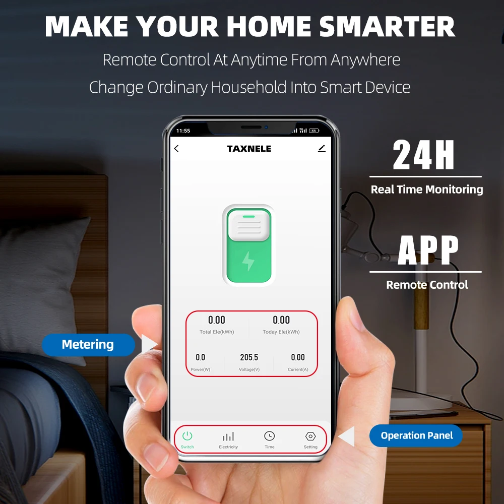 TUYA WIFI Smart Circuit Breaker Power Metering Energy Meter KWh 1P 63A Smart Life Remote Switch Timer Voltage Current Protect