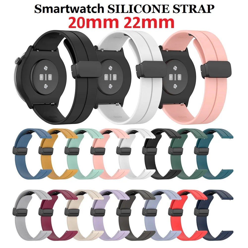 

30PCS 20mm 22mm Smart Watch Strap for Garmin Samsung Huawei Xiaomi Haylou Fossil Ticwatch COROS Silicone Bracelet Watchband