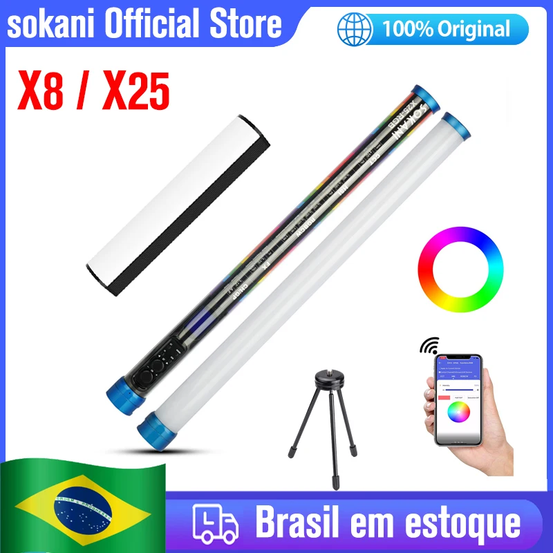 

Sokani X8 X25 LED Photography Light Handheld RGB Light Tube Stick Video Soft Lighting Built Battery vs LUXCEO P200 6C Pavotube