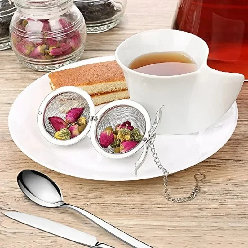 Tea infuser,tea strainer,tea filter 1pc 304 Stainless Steel Seasoning Ball Filter Seasoning Ball Tea Brewing Leakage Tea Treasure Soup Material