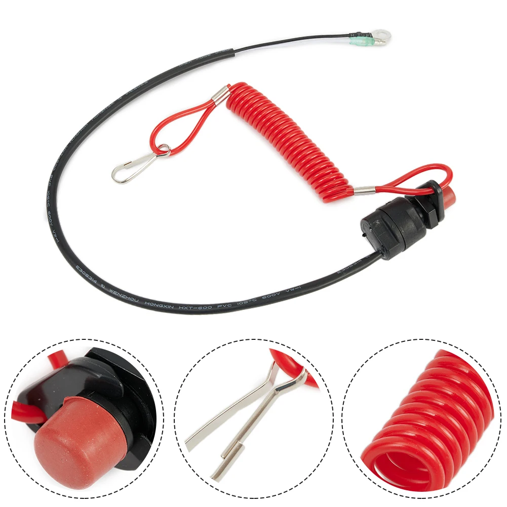

63\\'\\' Boat Outboard Engine Motor Kill Stop Switch With Safety Lanyard Clip PU Nylon Kill Switch For Motorcyle Accessories