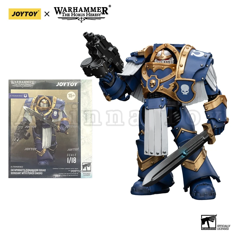JOYTOY Warhammer Horus Heresy Action Figure Ultramarines Cataphractii Terminator, Scala 1:18, 13,6 Cm, Con Artigli Fulmini - 4