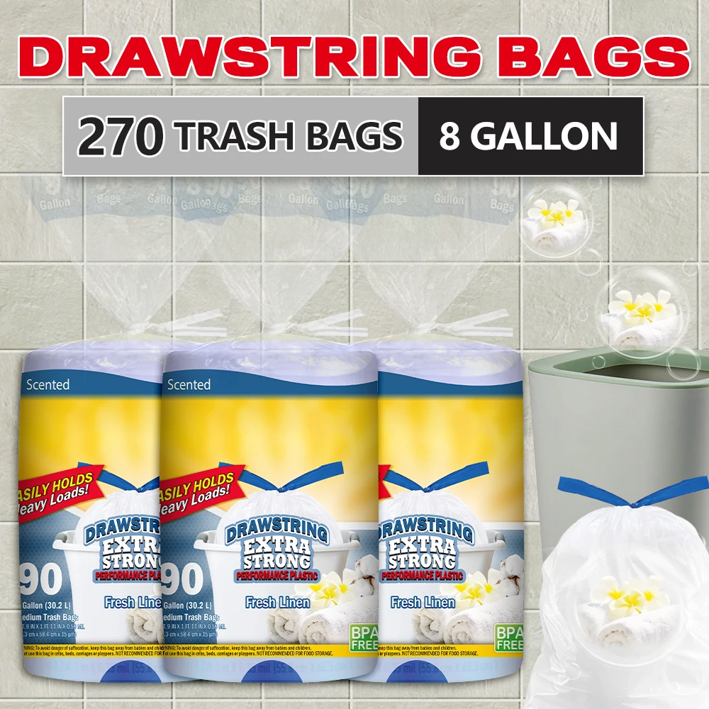 Xtratuff Medium Drawstring Trash Bags 8 Gallon