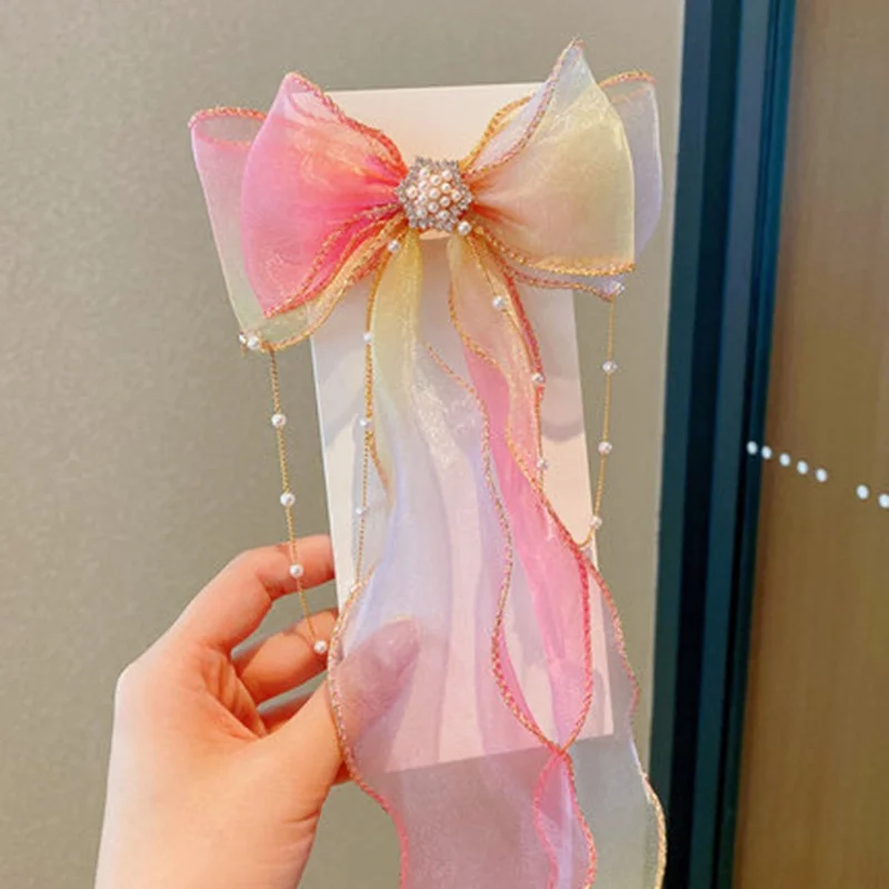 Charming Colorful Chiffon Bow Hair Clips