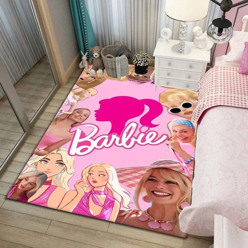 Barbie Movie Pattern Area Rug,Carpet Rug for Living Room Bedroom Sofa Doormat Decoration,Child Play Non-slip Floor Mat