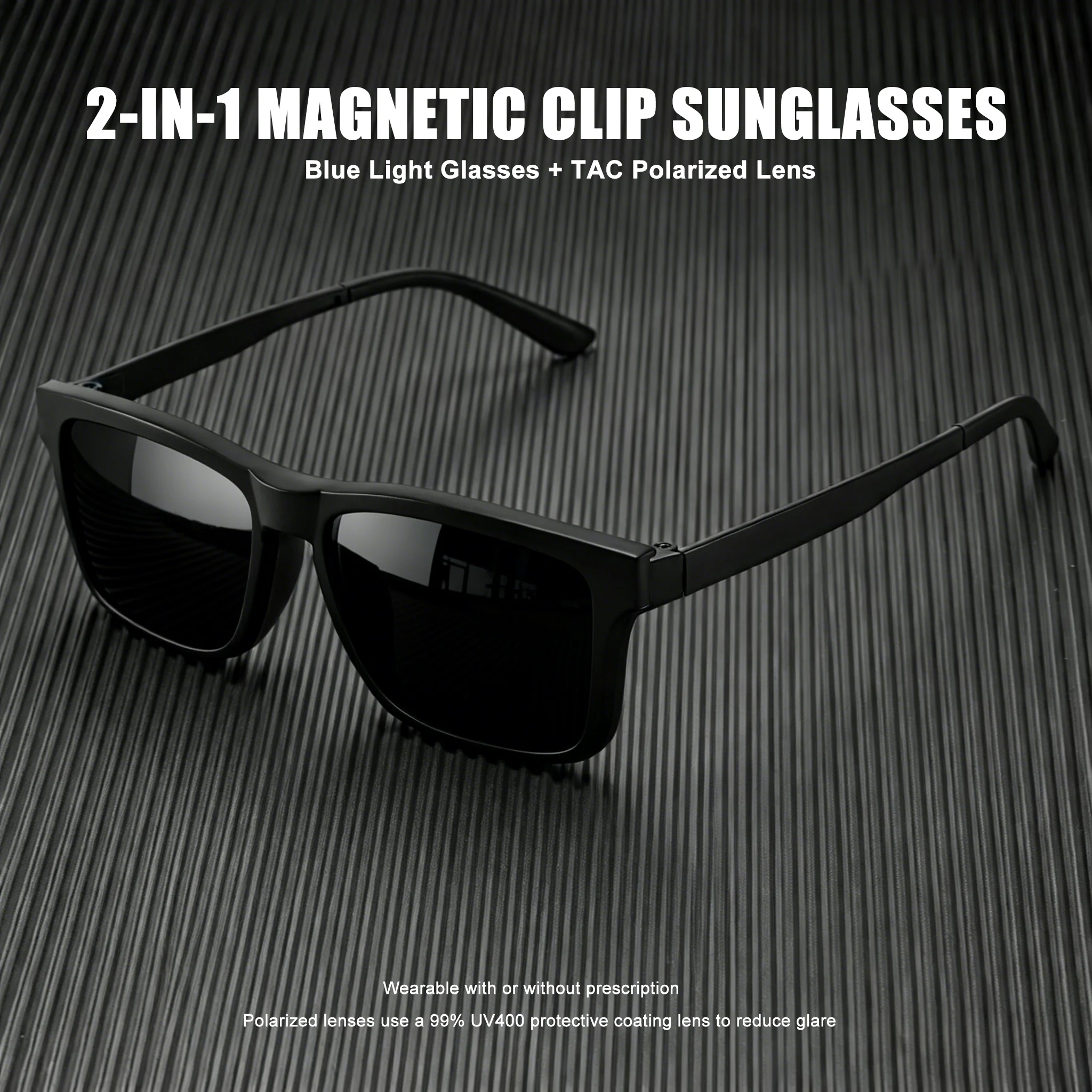 Dual-Purpose Magnetic Sunglasses with Blue Light Blocking & Polarized Lenses