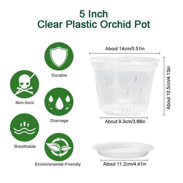 Meshpot Tiszta Orchidea Edény Lyukakkal Műanyag Virágcserép Kert Ültetvény Kiváló Vízelvezetés A Jó Légáramláshoz - Image 6