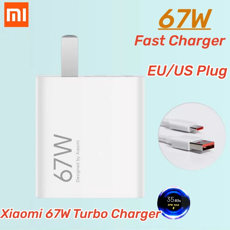 Original Xiaomi 67W Turbo Fast charger EU/US Plug 6A 1/1.5/2M Type C Cable For Mi 11 12 13 14 Ultra Redmi K40S K50 Note 11 Pro fast charger