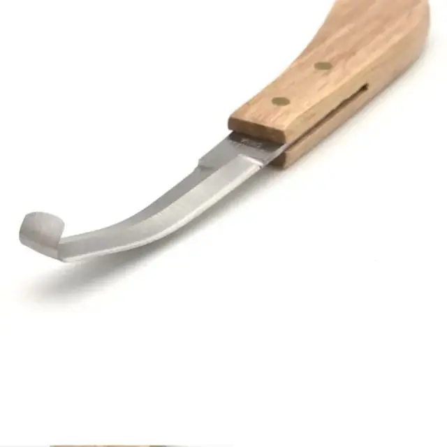 1pc Durable Stainless Steel Horse Hoof Knife with Comfortable Wood Handle - Essential Veterinary Tool for Trimming and Maintaini 5