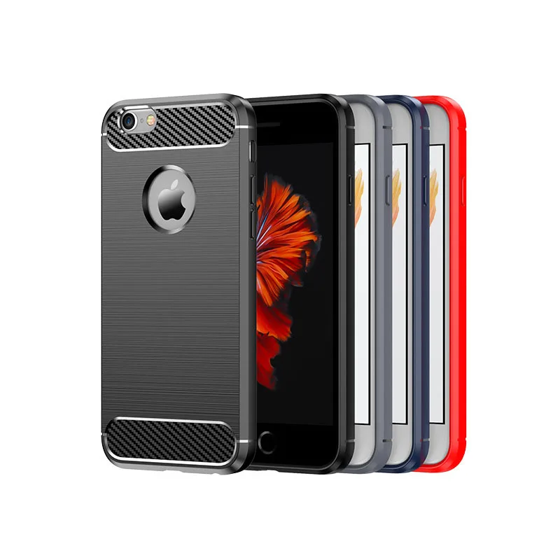 

For iPhone 6 6S 6 Plus 6S Plus Case, TPU Brushed Pattern Soft Case Black Blue Red