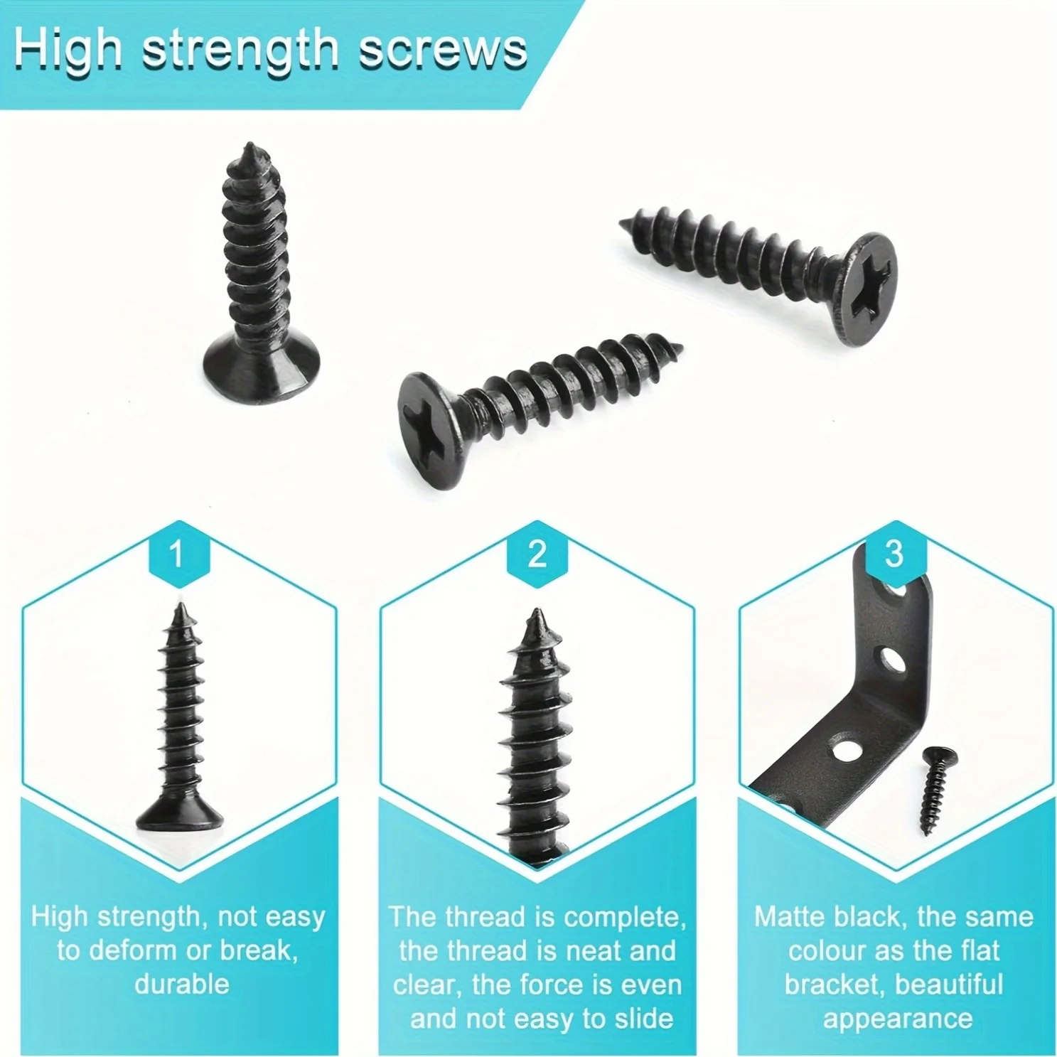Description Picture 3 of itemheavy-duty metal L-shaped brackets with screws for repairing wooden furniture, cabinets, and chairs