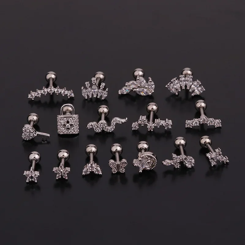 Stainless Steel Tragus Piercing Ear Stud Earring for Women Helix Tragus Studs Earring Trendy Jewelry boucles d'oreilles stud earrings