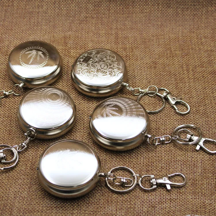 Pocket Mini Ashtray Ash Box Case Ash Tray Key Chain Portable Tobacco Box Case Cigarette Ashtray Keychain Decor Tray