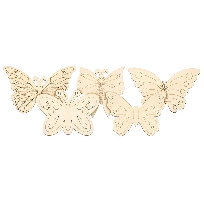 

NEW-25 Pieces Wooden Butterfly Crafts Unfinished Wooden Butterfly Blank Butterfly Wooden Paint Crafts For Kids Painting