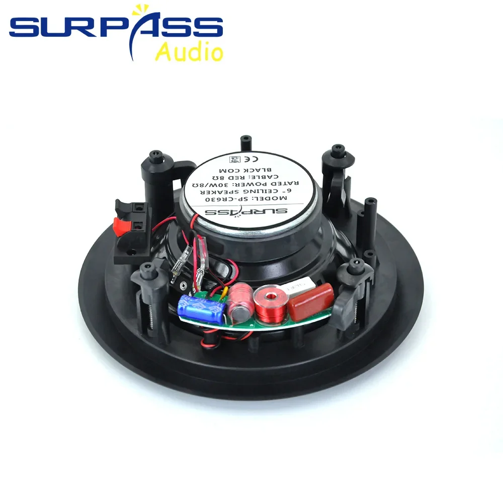 Home Theater Ceiling Speaker 6 Inch 8ohm 30W Coaxial Passive Speakers Flush Mount ABS Material Music Loudspeaker for Restaurant 5