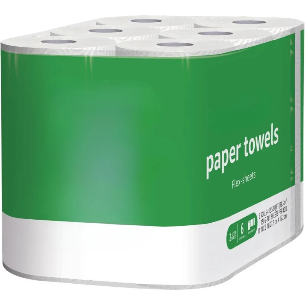 2-Ply Paper Towels, Flex-Sheets, 150 per Roll, 12 (2 of 6), White