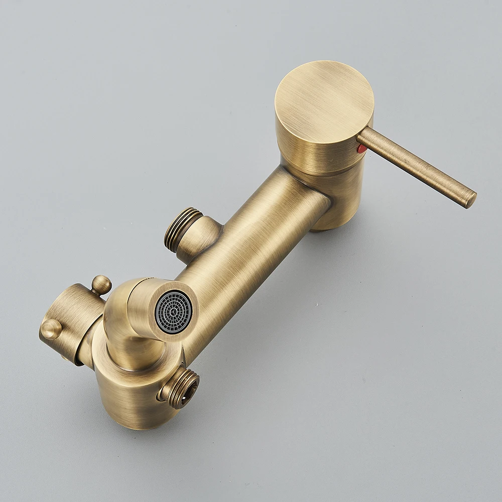 Antique Brass Bathroom Shower Set Faucet Bath Shower Mixer Tap 8" Rainfall head Bath Set Bathtub Faucet Wall Mounted