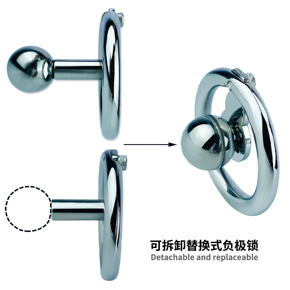 Penis Chastity Lock Negative Series Low Pressure Solid Steel Ball Column Removable