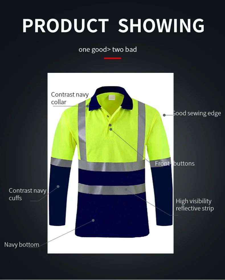 Safety Reflective T shirt High Visibility Working Shirt with Reflection Tapes Road Traffic Construction Security Top