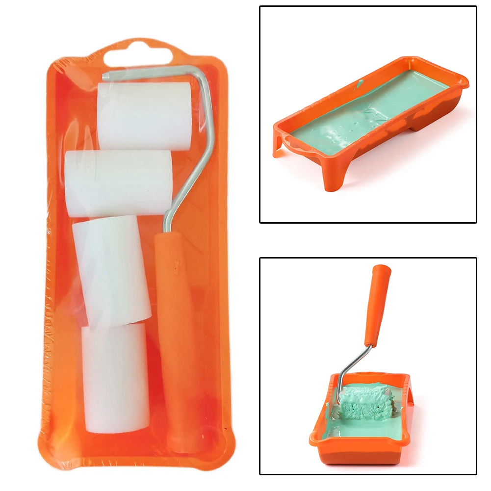 2 Inch Small Paint Roller Kit High-Density Foam Paint Roller Paint Tray Liner For Wall Painting Tools