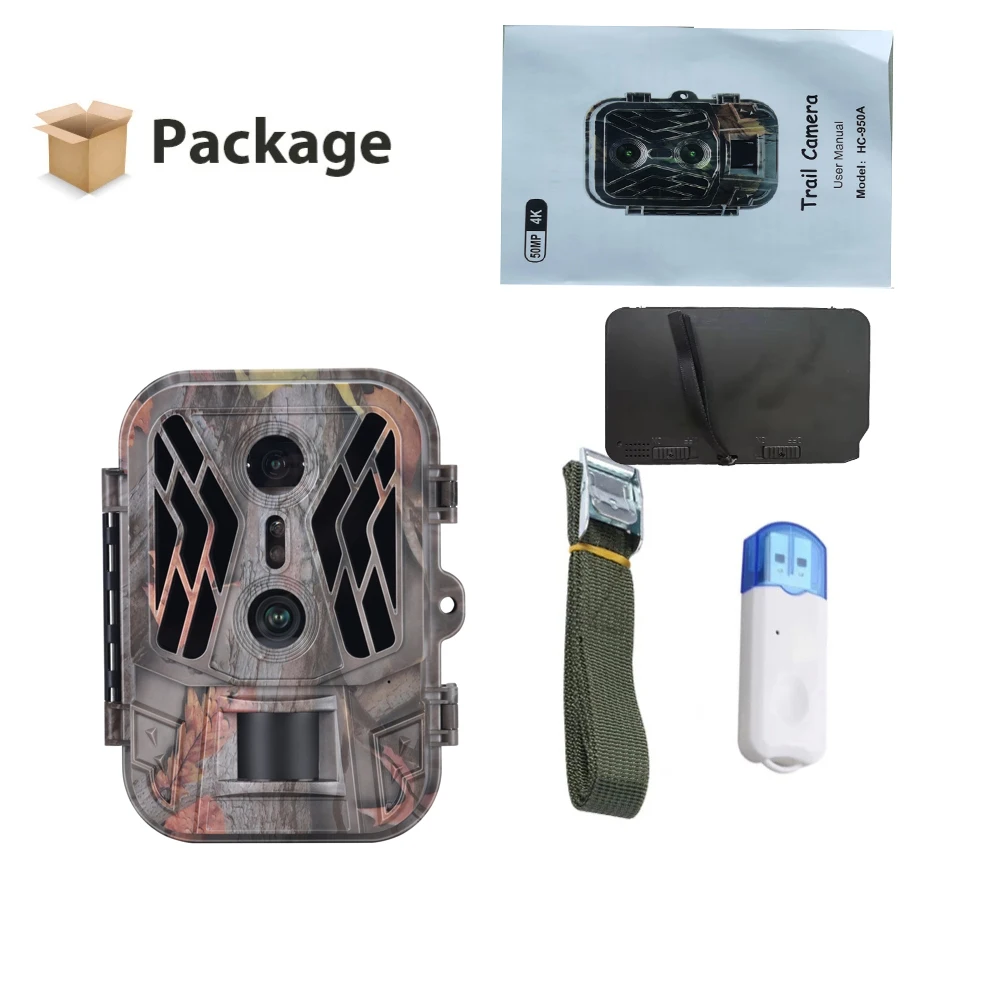 Suntek HC950A-Li Hunting Camera With 8000Mah Lithium Battery HD 4K 50MPNight Vision Dual Lens Infrared Sensing Waterproof IP65
