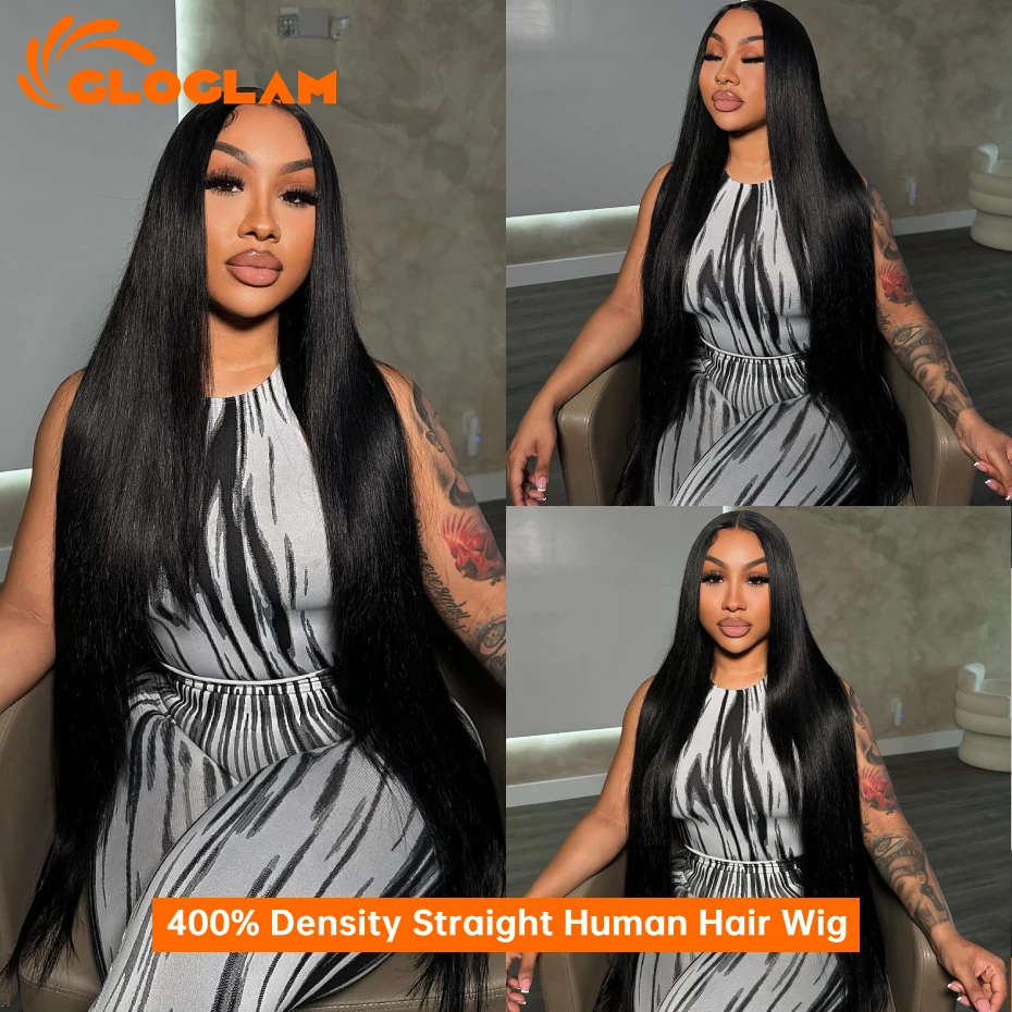 400 Density Straight 13x6 13x4 Lace Front Wigs Human Hair 360 Lace Frontal Wig Brazilian Pre Plucked Human Hair Wigs For Women