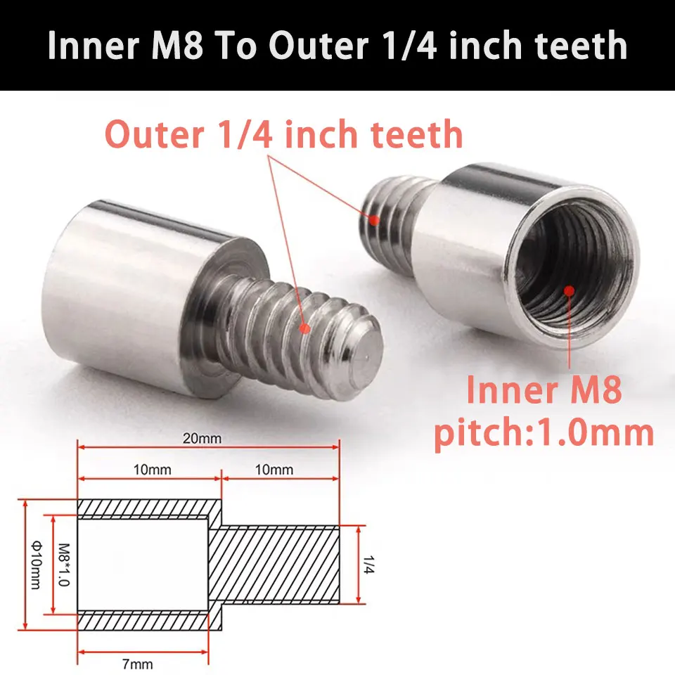 Adaptateur de filetage M6 M10 Thread adapter adaptor External Internal MF  FM 10