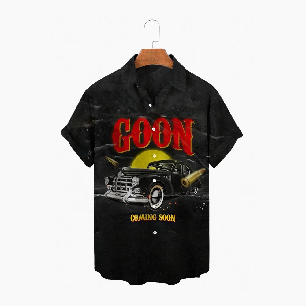 

2024 Summer New Hawaiian Shirt Men's Short Sleeve Beach Shirt Men's 3D Printed Holiday Party Casual Fashion Classic Car Tops