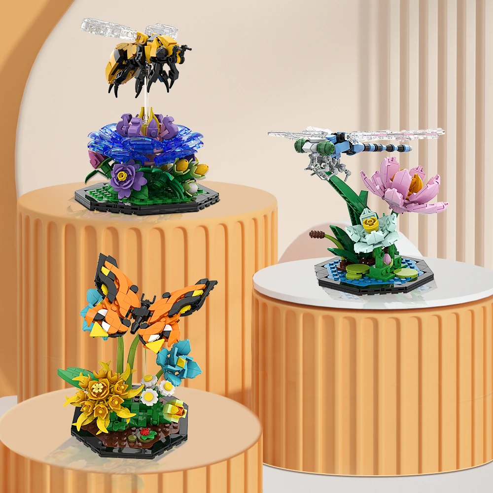 Moc Butterfly Bee Mantis Insect Model Building Block Design Creativo Insect Series Brick Giocattolo Educativo Per Bambini Regalo Di Compleanno