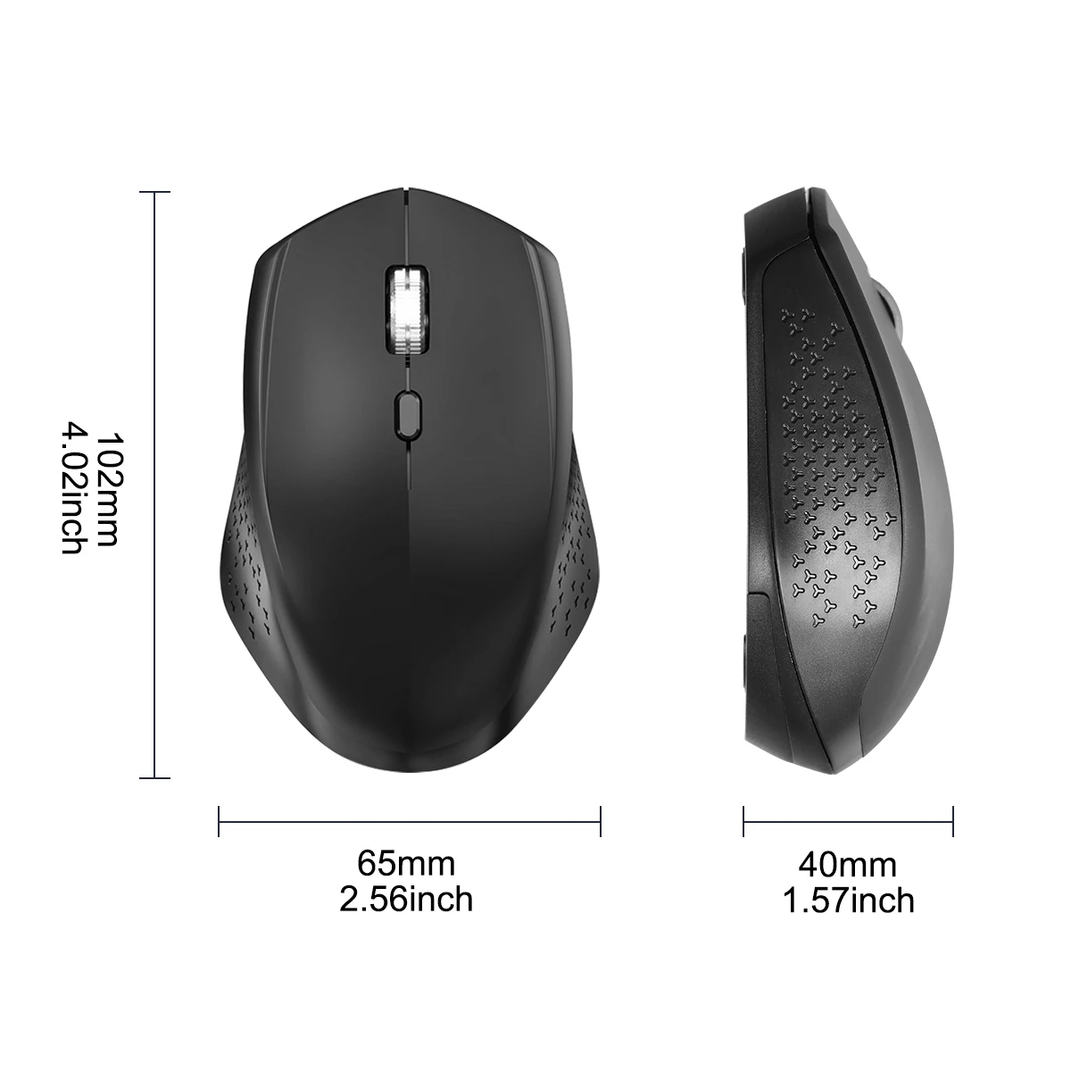 Ergonomic Wireless Mouse with Adjustable DPI and USB Receiver - Multi-Color Options