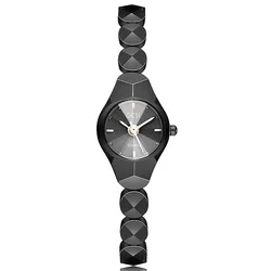 Blue Women's Luxury Fashion Metal Bracelet Waterproof Quartz Watch (Black)