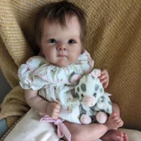50cm Cuddly Bettie Bebe Reborn Doll With Rooted Hair Soft Cloth Body High Quality Painted With Visible Veins Reborn Doll 3