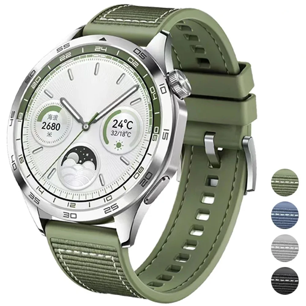 화웨이 워치 GT4 용 실리콘 및 우븐 스트랩, 46mm 워치 4/3 프로 스마트워치 밴드, 화웨이 워치 GT 러너 벨트 액세서리, 22mm