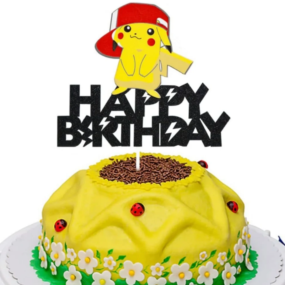 

Pokemon Cake Topper Pikachu Happy Birthday Cake Toppers Decorations For Baby Shower Kids Boys Girls Birthday Party Supplies Gift