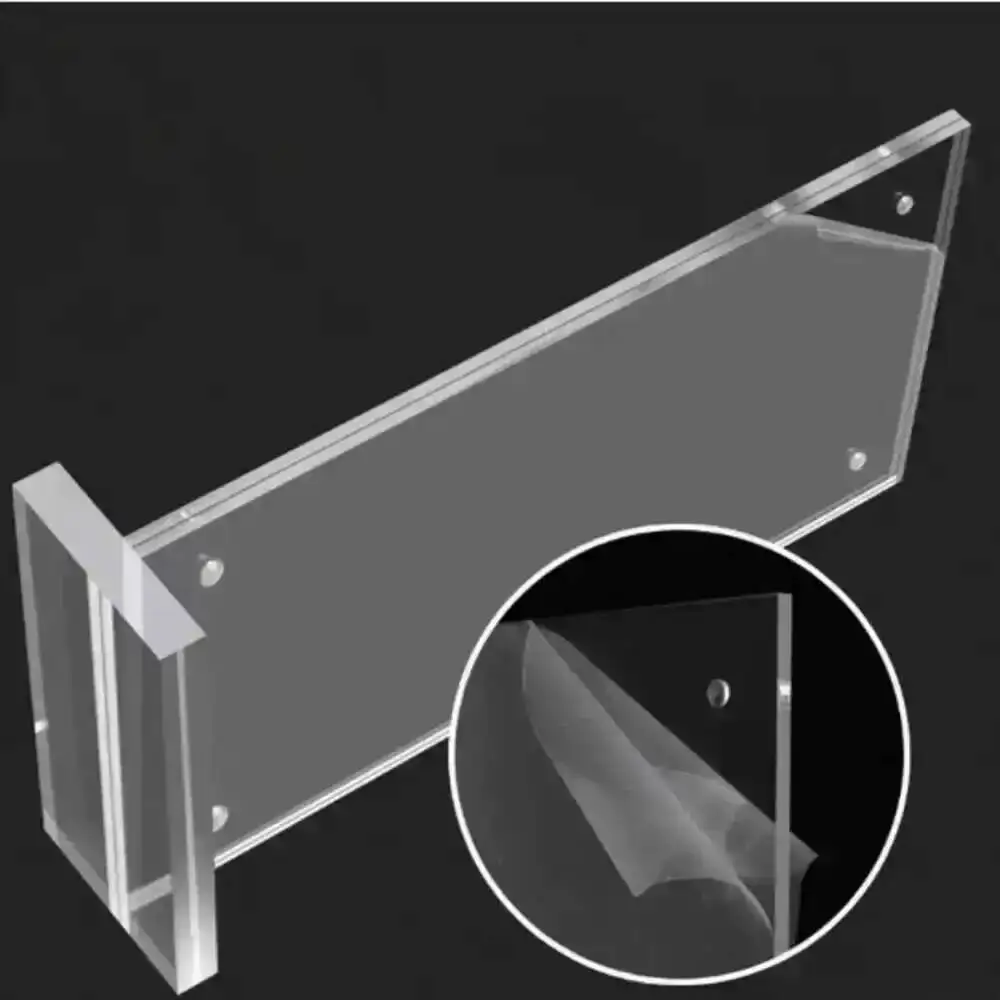 2 Stück A6 T-förmiger Magnetischer Acryl-Schildhalter Tischaufsteller Menü-Papierhalter Rahmen Kunststoff-Flyer-Dokumentenhalter – Detail 6