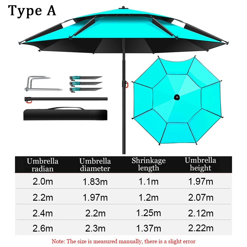 Large Fishing Umbrella Fishing Sun Protection Anti-UV Rainproof Accessories Outdoor Camping Parasol 360&deg; Adjustment
