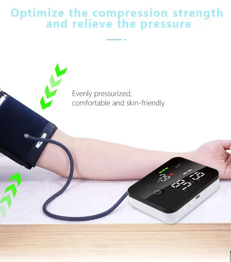 Voice High-definition Integrated Screen Upper Arm Electronic Sphygmomanometer Touch Portable Charging