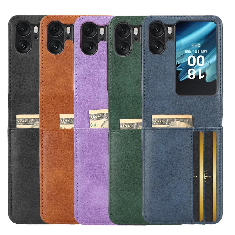 Per Oppo Find N2 Multi-Card Slot Leather Book Flip Design Wallet Case Per Oppo Find N2 Flip Soft Cover