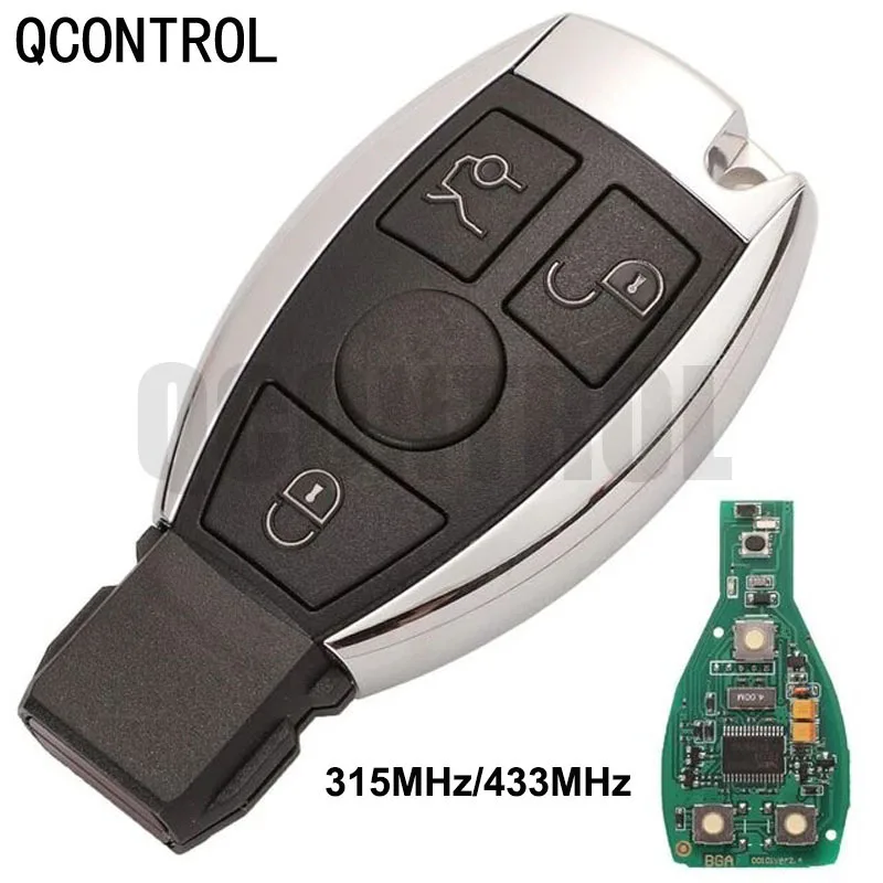 QCONTROL Smart Key work for Mercedes Benz Supports NECYear 2000 - and BGA type Car Remote Controller 2 buttons remote smart car key fob case with 433 92mhz for mercedes benz 2000 with nec