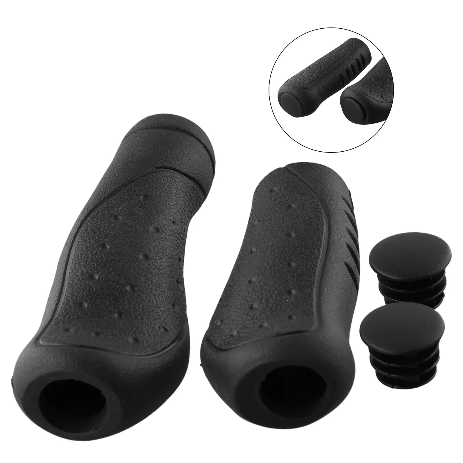 1Pair Mountain Folding Bicycle Handlebar Grip Long/Short Shift Black Handle Grips MTB Bike Practical Replacement Accessories