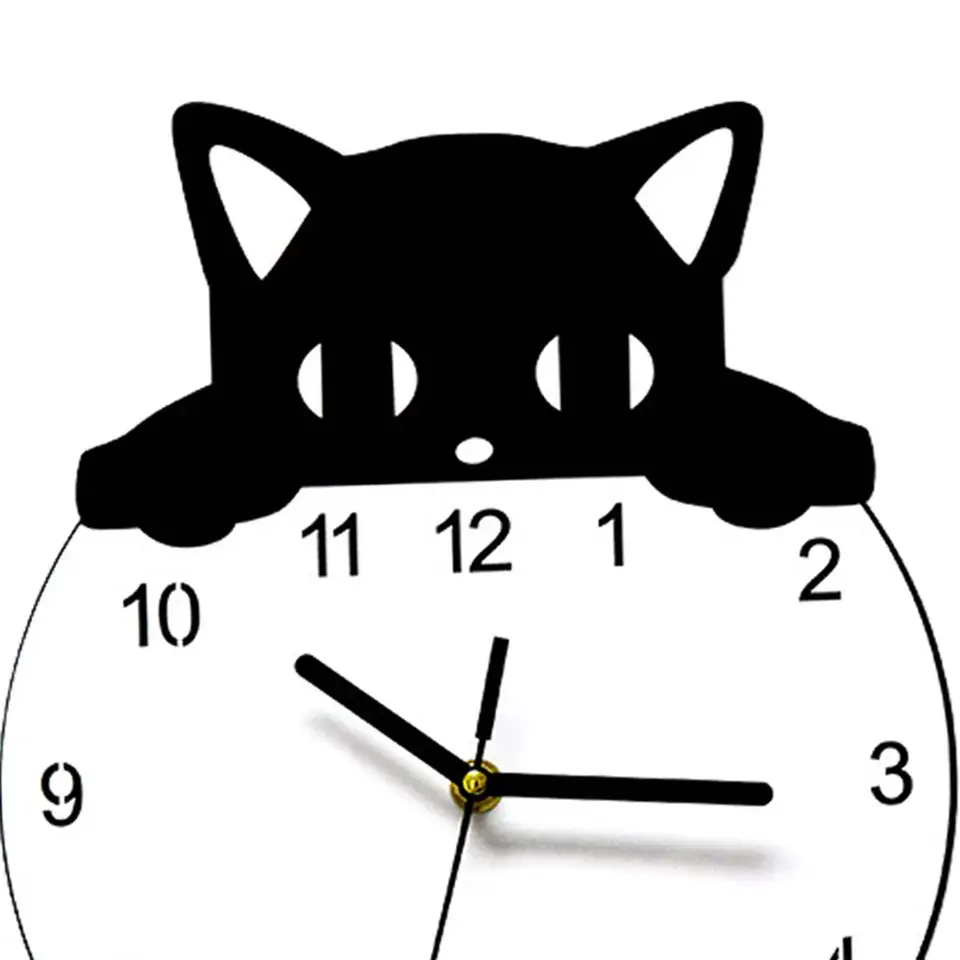 Simpatico orologio da parete con dischi in vinile a forma di gatto, luce notturna a LED luminosa. Migliore decorazione regalo. Design moderno. Decorazione per soggiorno. Tema artigianale fatto a mano